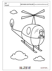 Helikopter boyama sayfaları